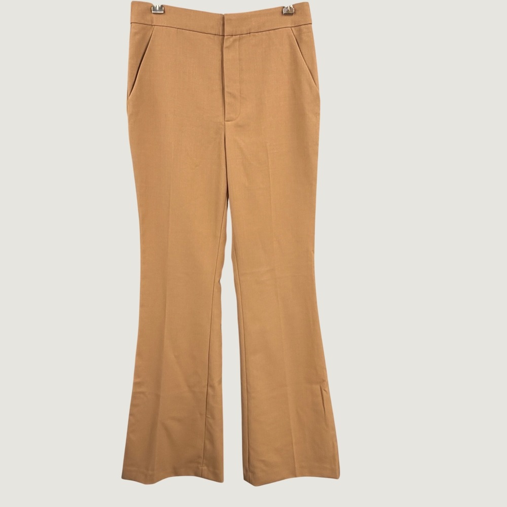 A.L.C. Camel Wool Blend Trousers Size 4 Flare Bootcut Dress Pants 34" Inseam